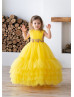 Yellow Tulle Cupcake Flower Girl Dress